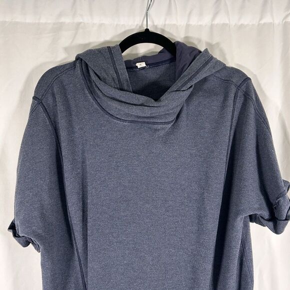 Lululemon Hoodie Sweater Women's 8 Blue Short Sleeve Pockets Drawstring - Picture 2 of 11